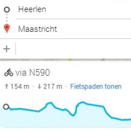 Google Maps toont hoogteverschillen bij fietsroutes