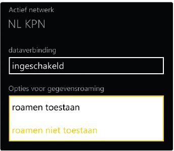 Roaming uitzetten met een Windows Phone