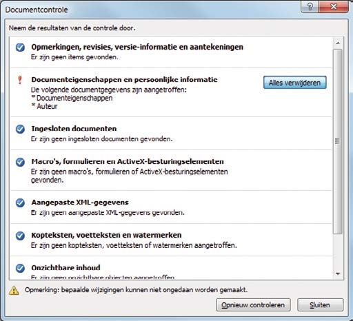 Metadata uit Word verwijderen