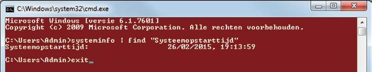 Windows voor het laatst gestart