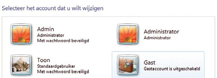 Gastaccounbt op de pc