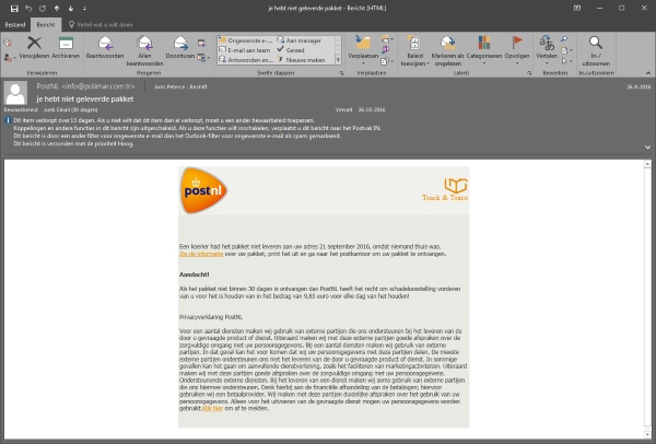 Toevallig hadden wij het mailtje ook ontvangen.